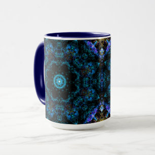 Aqua Kaleidoscope Effect, Mug