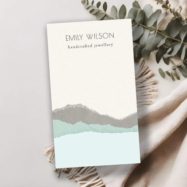 Aqua Kraft Mountain Wave Blank Jewellery Display Business Card (Creator Uploaded)