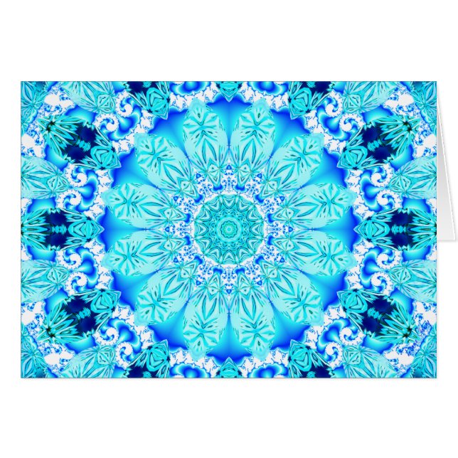 Aqua Lace Mandala, Delicate, Abstract (Front Horizontal)