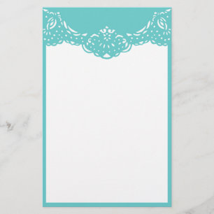 Aqua Lacy Stationery