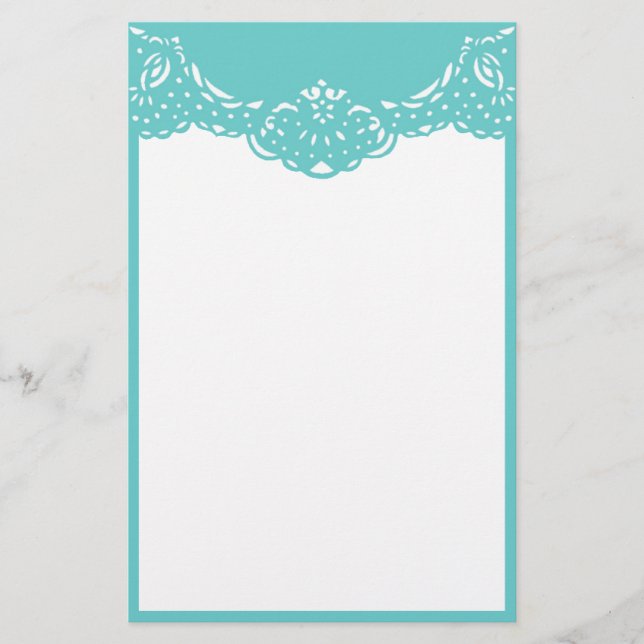 Aqua Lacy Stationery (Front)