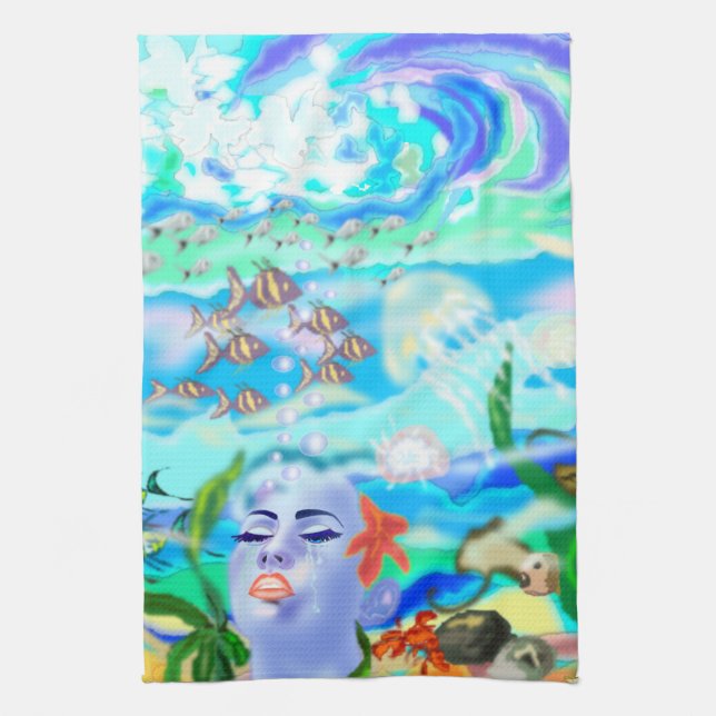 Aqua lady Kitchen Towel (Vertical)