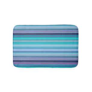 Aqua, Lavender and Blue Stripes  Bath Mat
