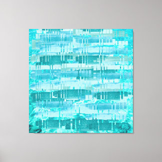 Aqua Layered Ocean Abstract – Modern Turquoise  Canvas Print