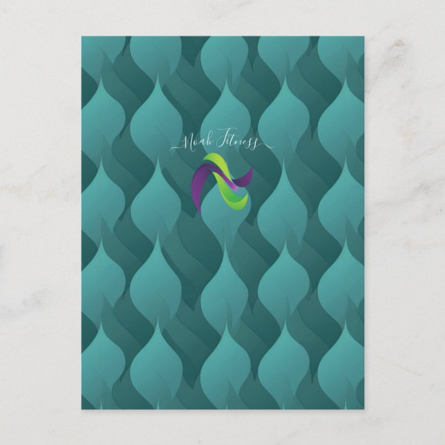Aqua Leaf Flow – Teal Gradient Energy for Modern Postcard (Front)