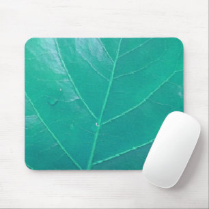 Aqua Leaf Mouse Pad