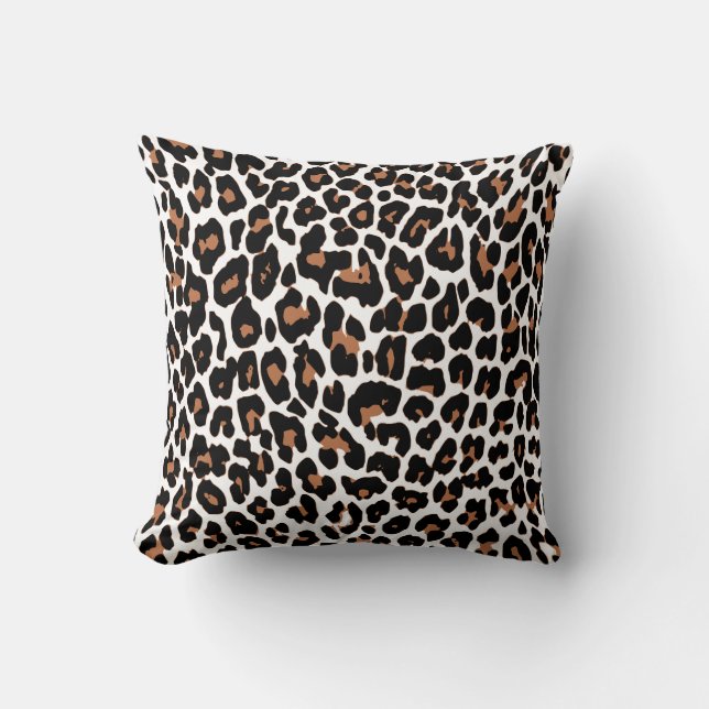 Aqua Leopard White Cushion (Front)
