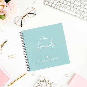 Aqua   Letters to My Daughter Keepsake Memory Notebook