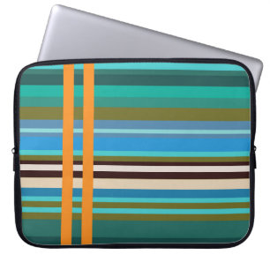 Aqua Life Stripes Neoprene Laptop Sleeve 15"