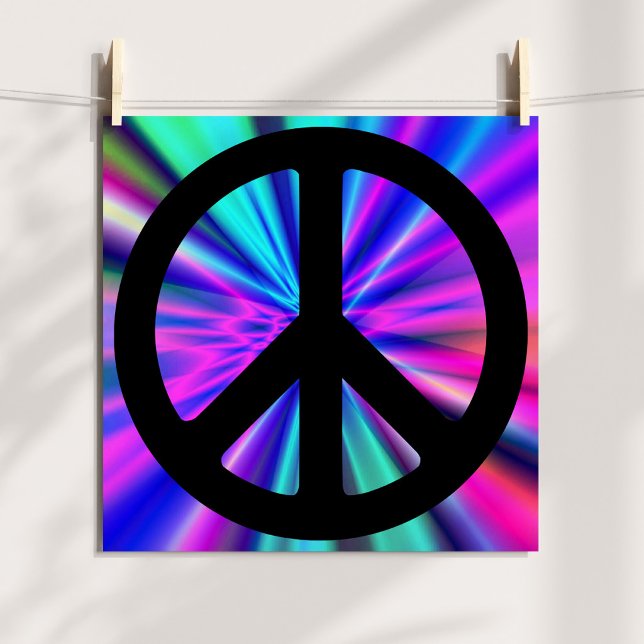 Aqua Light Show with Peace Symbol Poster (Aqua Light Show with Peace Symbol Poster)