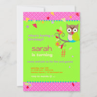 Aqua/Lime Owl Personalised Birthday Party