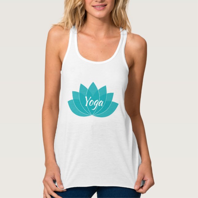 Aqua Lotus Yoga Tank Top (Front)