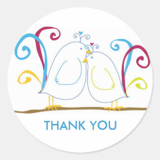 Aqua Love Bird Stickers - Personalise them!