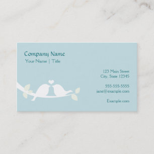 Aqua Love Birds Business Card