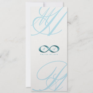 Aqua Love Infinity Hand Clasp Logo Wedding Invite