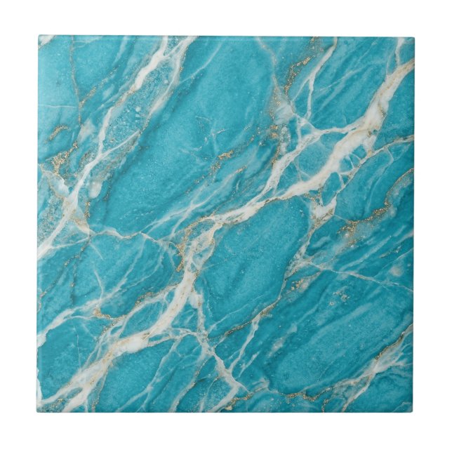 Aqua Marble Bold Contemporary Design Look Tile (Front)