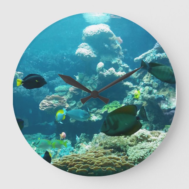 aqua meer fisch sea large clock (Front)