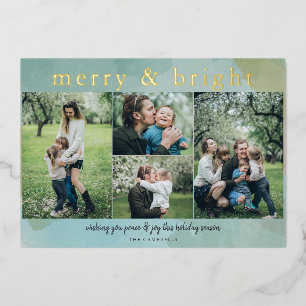 Aqua Merry and Bright Abstract Photo Collage