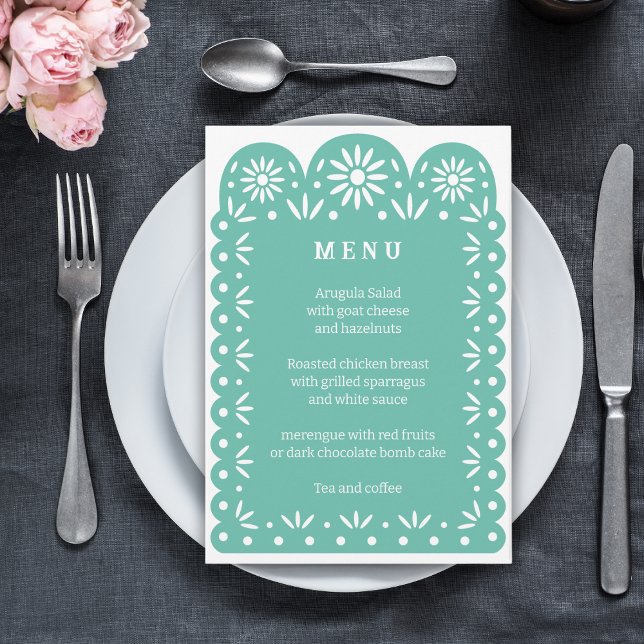 AQUA MEXICAN PAPEL PICADO menu (Creator Uploaded)