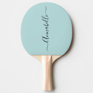 Aqua Mint Green Personalised Name Ping Pong Paddle