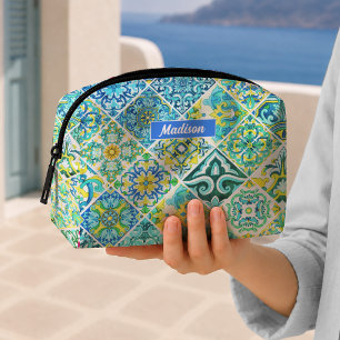 Aqua Mint Mexican Sicilian Mediterranean Tile Dopp Kit