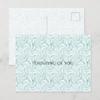 Aqua Mint White Swirls Thinking of you