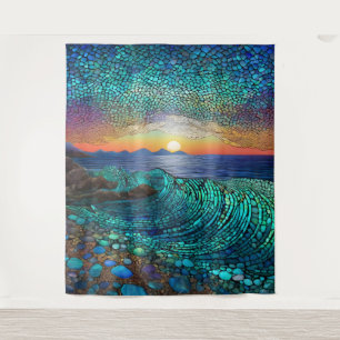 Aqua Mirage Seascape Tapestry