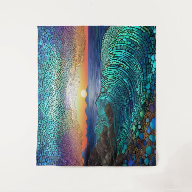 Aqua Mirage Seascape Tapestry (Front)