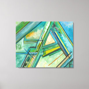 Aqua Modern Art Abstract Colourful Canvas Prints