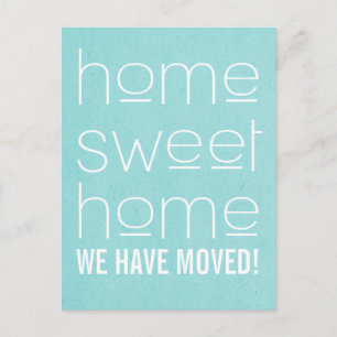 Aqua Modern Home Sweet Home Postcard