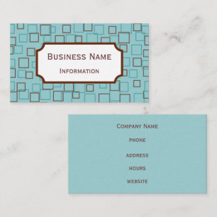 Aqua Modern Squares Business Cards