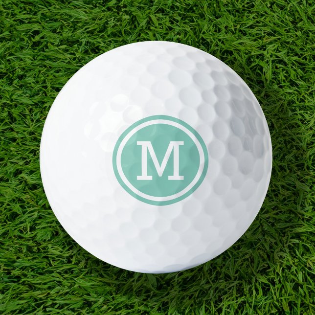 Aqua Monogram Personalised Golf Balls (Creator Uploaded)