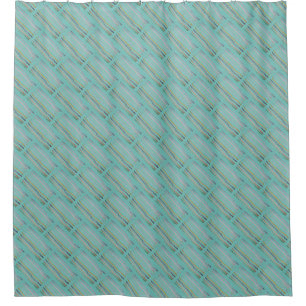 Aqua Multi Coloured Stripes Shower Curtain