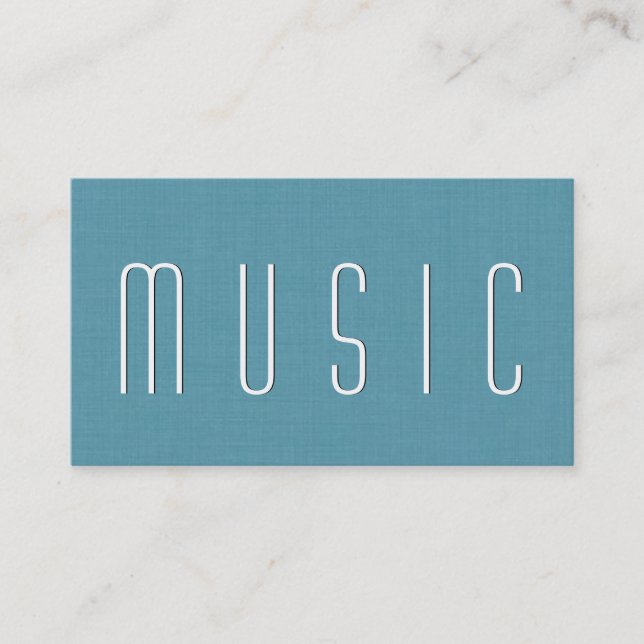 Aqua MUSIC TEACHER Simple Style V53 Business Card (Front)