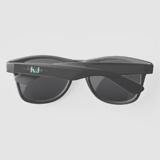 Aqua Name & Monogram | Retro Typography Sunglasses