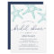 Aqua & Navy Starfish Bridal Shower Invitation