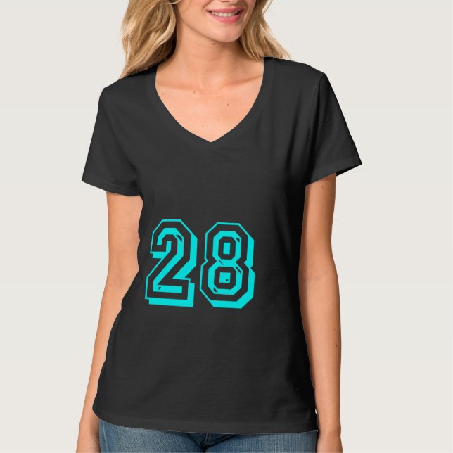 Aqua Number 28 T-shirt (Front)
