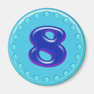 Aqua Number 8 Magnet
