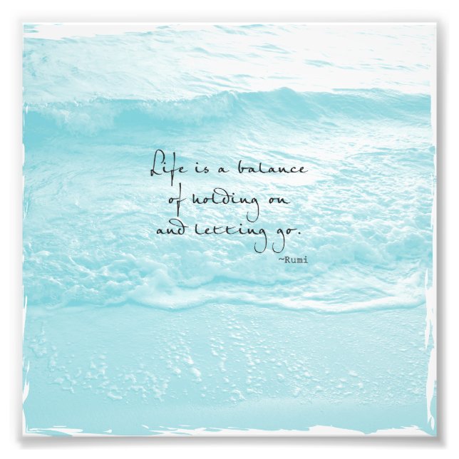 AQUA OCEAN PHOTO WITH RUMI QUOTE (Front)