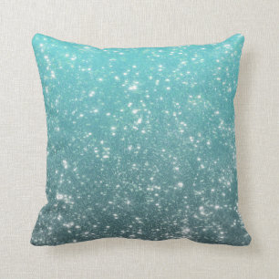 Aqua Ombre Glitter Cushion