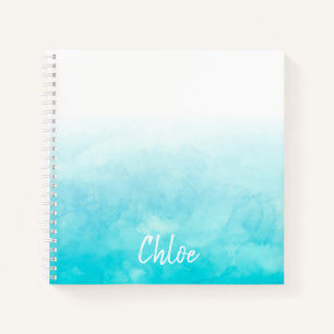 Aqua Ombre Personalised Notebook