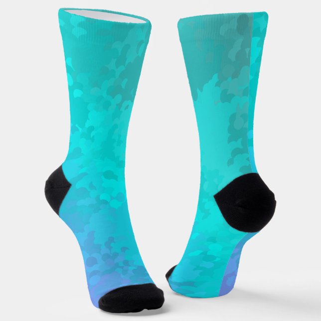 Aqua Ombre Phone Ring Stand Socks (Angled)