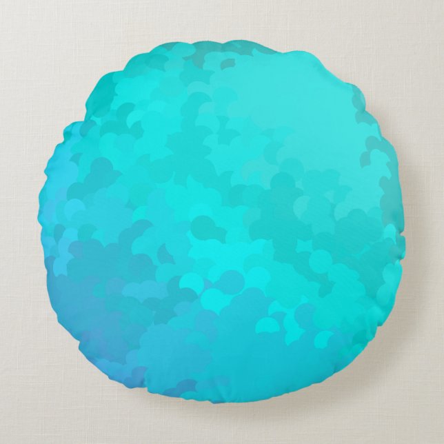 Aqua Ombre Round Cushion (Front)