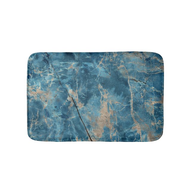 Aqua Onyx Marble: High-Resolution Design. Bath Mat (Front)