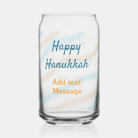 Aqua orange happy Hanukkah add name text message