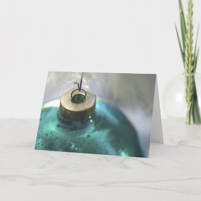 Aqua Ornament Holiday Card (Front)
