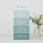 Aqua Paint Swatch Card Housewarming Party Invite<br><div class="desc">Affordable custom printed housewarming party invitations with a simple template for customisation. This modern minimalist design looks just like a paint swatch card, perfect for new homeowners! Personalise it with your housewarming party details or other custom text. Use the design tools to choose any background colour to customise your paint...</div>