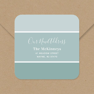 Aqua Paint Swatch New Address Square Sticker