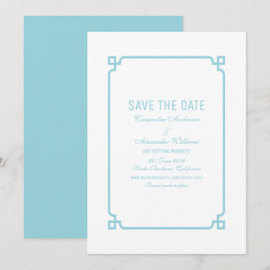Aqua Paradise Deco Chic Save the Date Invite