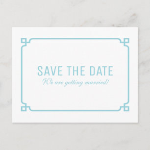 Aqua Paradise Deco Chic Save the Date Postcard
